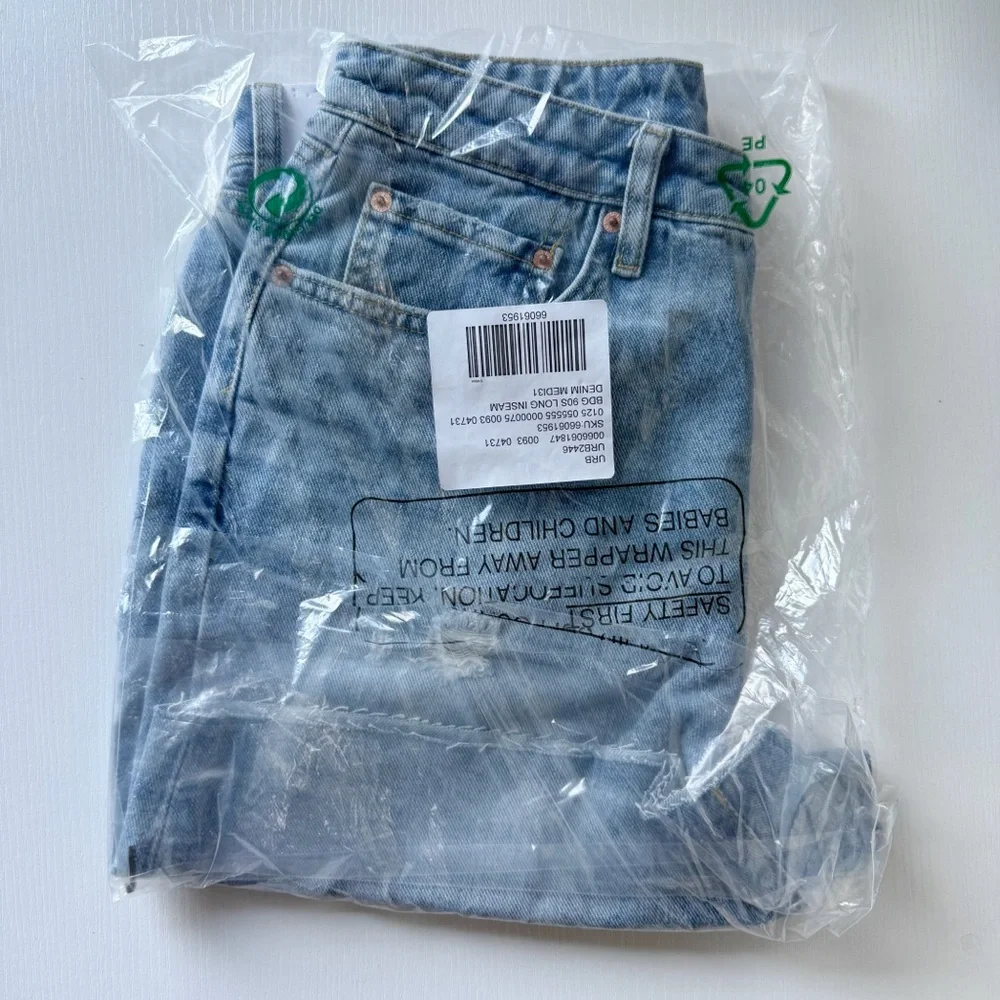 Urban Outfitters | BDG Raw Hem Long Inseam Denim Jean Shorts Blue New 31 Waist